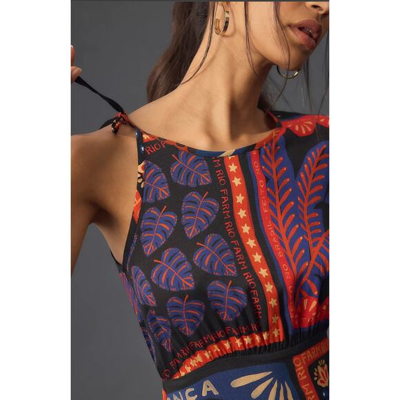 Farm Rio Tropical One-Shoulder Mini Dress - New Size Small - Picture 4 of 6